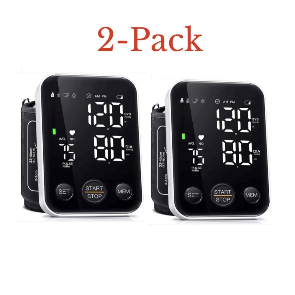 2-Pack Oklar Blood Pressure Monitor Upper Arm C02 with 2x120 Reading Memory